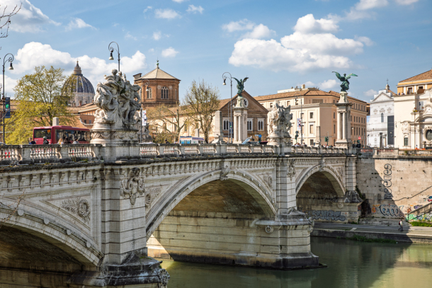 Bridge with Vatican dome view