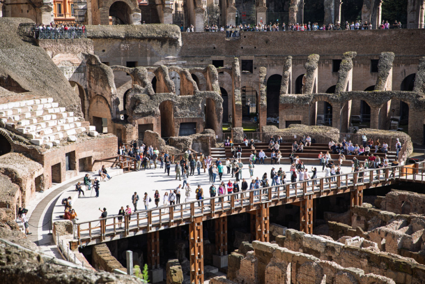 Panorama of hypogeum and tiers